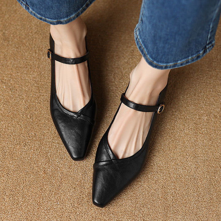 NORTHLINE STUDIO | CROSS STRAP POINTED FLATS