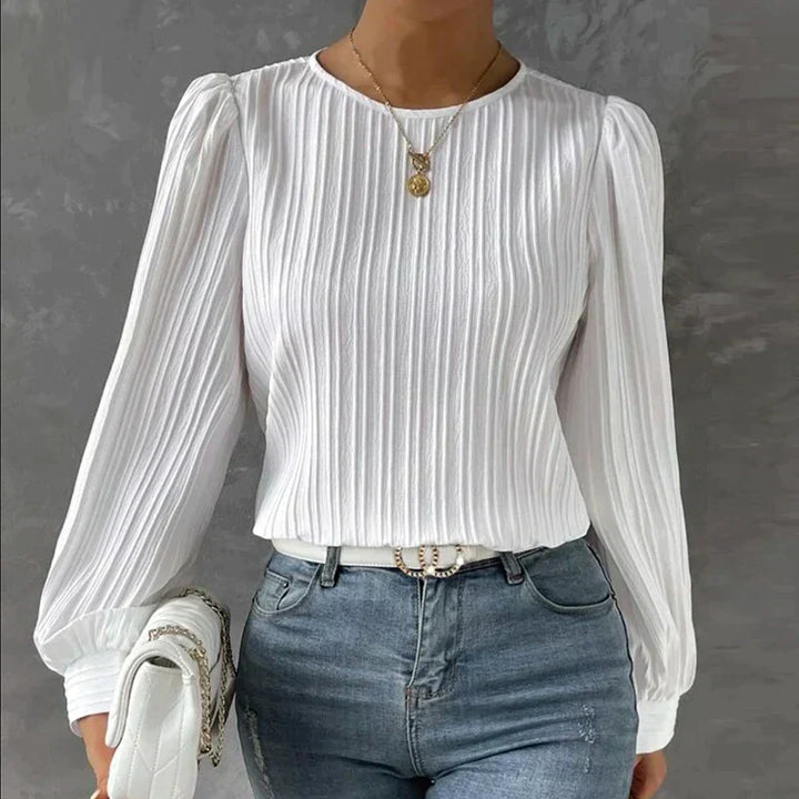 NORTHLINE STUDIO | TEXTURED LONG SLEEVE BLOUSE