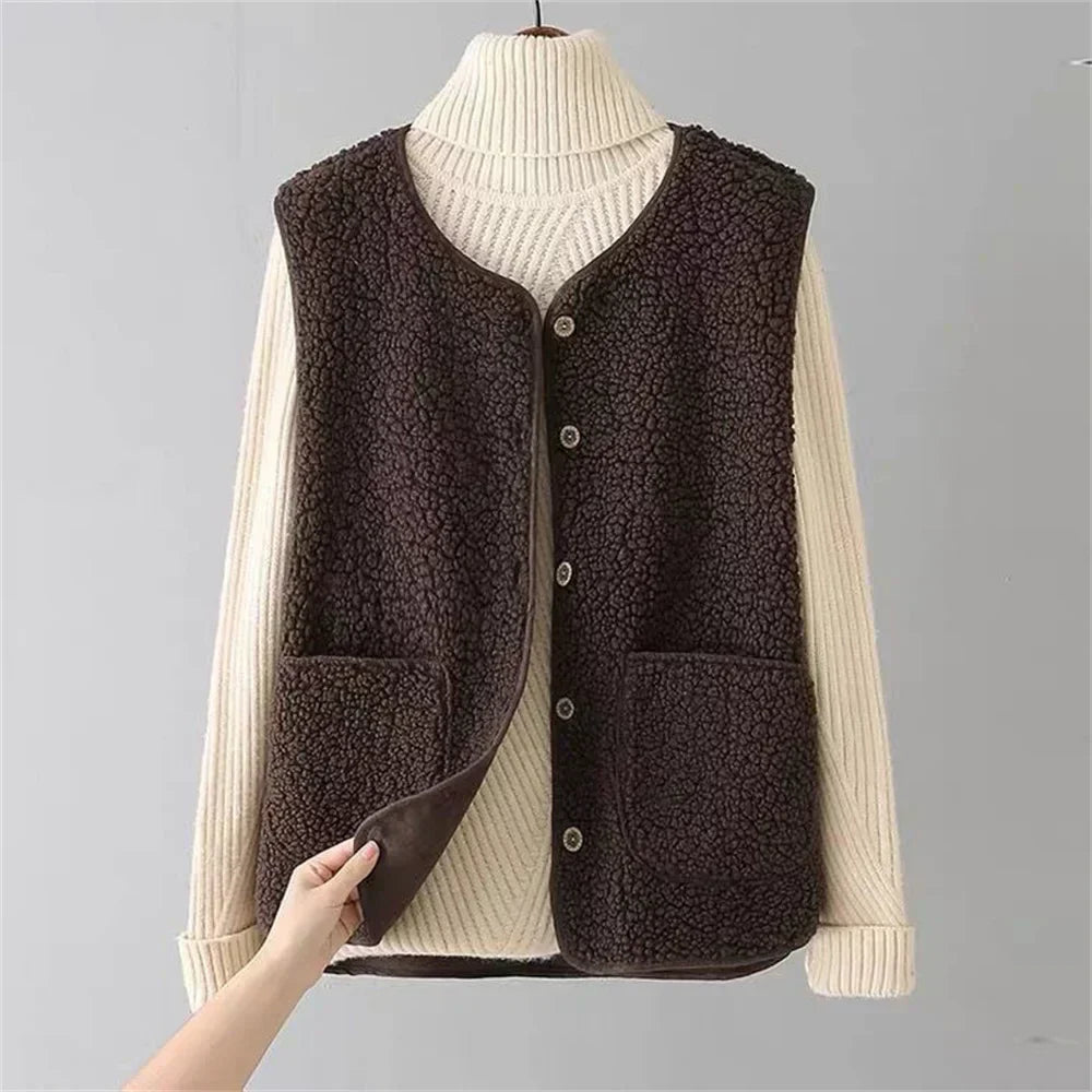NORTHLINE STUDIO | COZY SHERPA BUTTON VEST