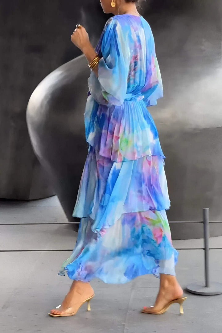 Sophia | Tiered Chiffon Maxi Dress
