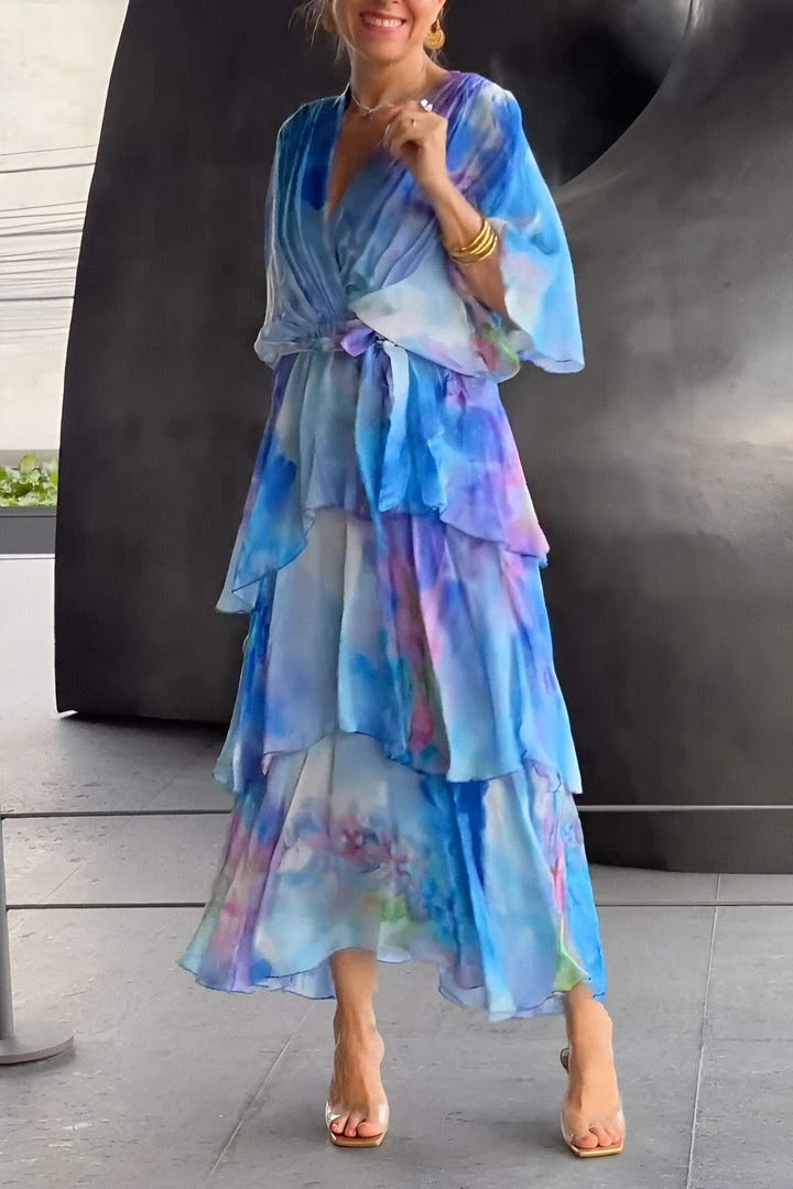 Sophia | Tiered Chiffon Maxi Dress