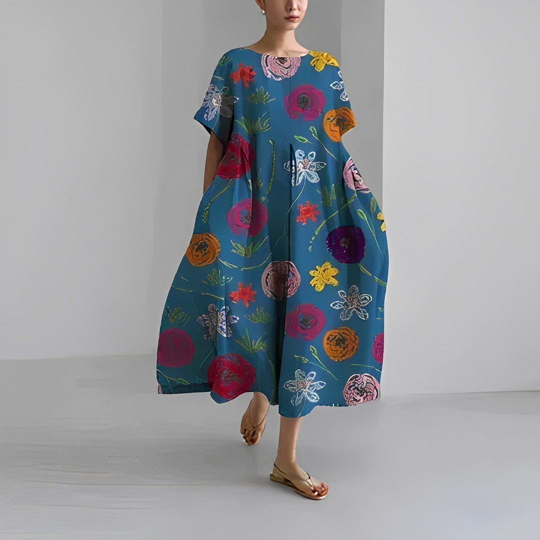 WILLOW | ARTISAN FLOWER MAXI DRESS