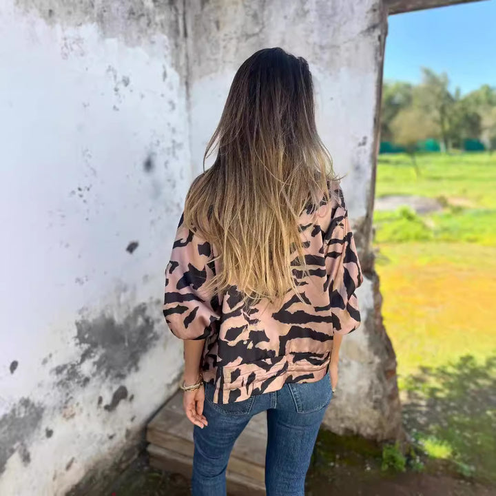 NORTHLINE STUDIO | ANIMAL PRINT BOMBER JACKET