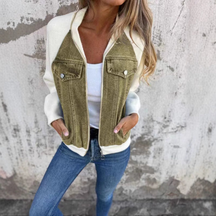 NORTHLINE STUDIO | CONTRAST DENIM KNIT JACKET