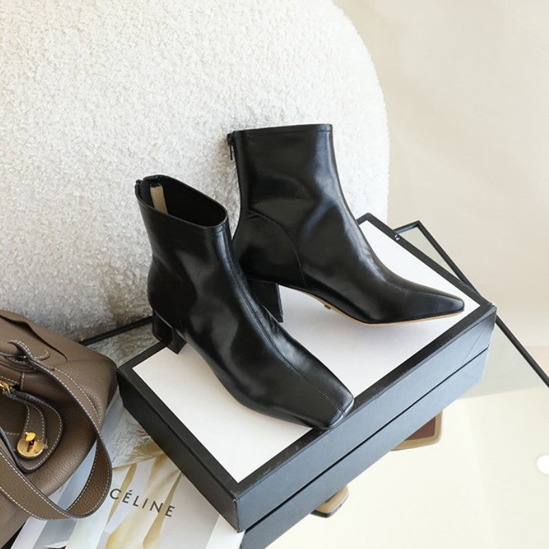 NORTHLINE STUDIO | CLASSIC BLOCK-HEEL ANKLE BOOTS