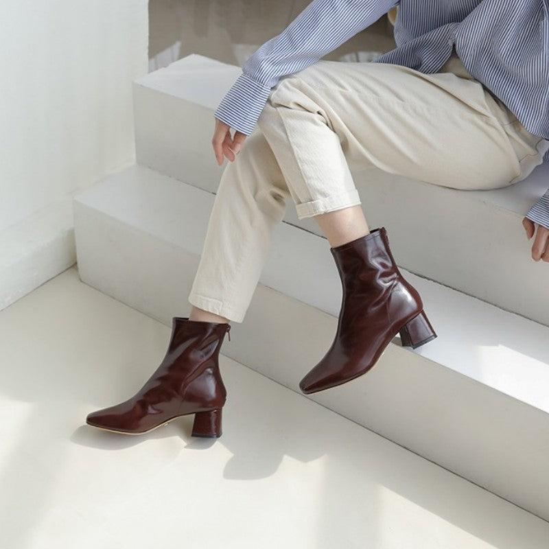 NORTHLINE STUDIO | CLASSIC BLOCK-HEEL ANKLE BOOTS