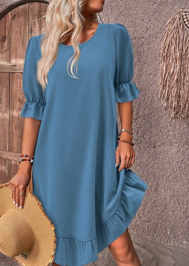 EMILIA | RELAXED RUFFLE HEM DRESS