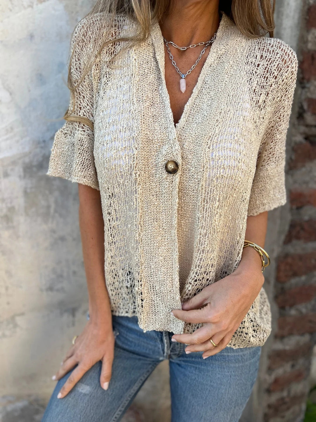 NORTHLINE STUDIO | LIGHTWEIGHT BUTTONED KNIT TOP