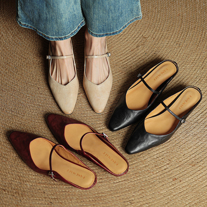 NORTHLINE STUDIO | SLENDER STRAP SLINGBACK FLATS