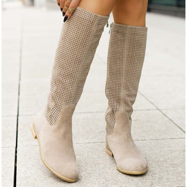 NORTHLINE STUDIO | PERFORATED KNEE-HIGH BOOTS