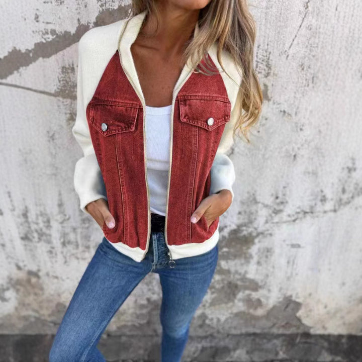 NORTHLINE STUDIO | CONTRAST DENIM KNIT JACKET