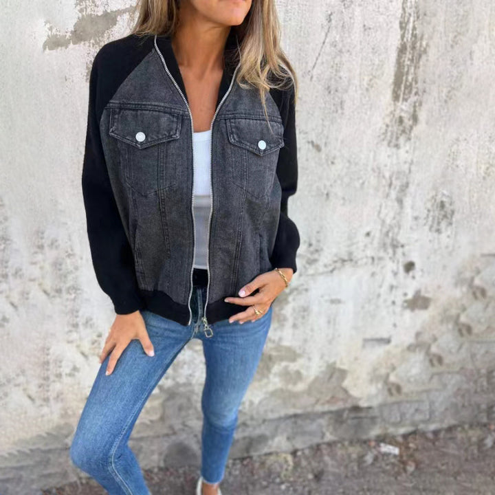 NORTHLINE STUDIO | CONTRAST DENIM KNIT JACKET