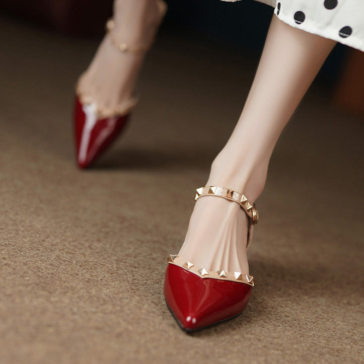 NORTHLINE STUDIO | STUDDED STRAP BLOCK HEELS