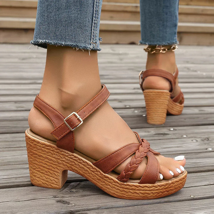 NORTHLINE STUDIO | BRAIDED STRAP PLATFORM SANDALS