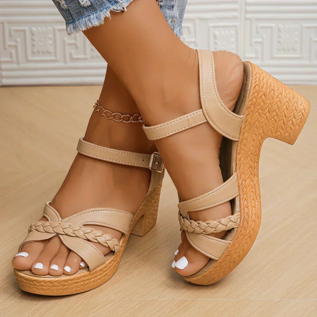 NORTHLINE STUDIO | BRAIDED STRAP PLATFORM SANDALS