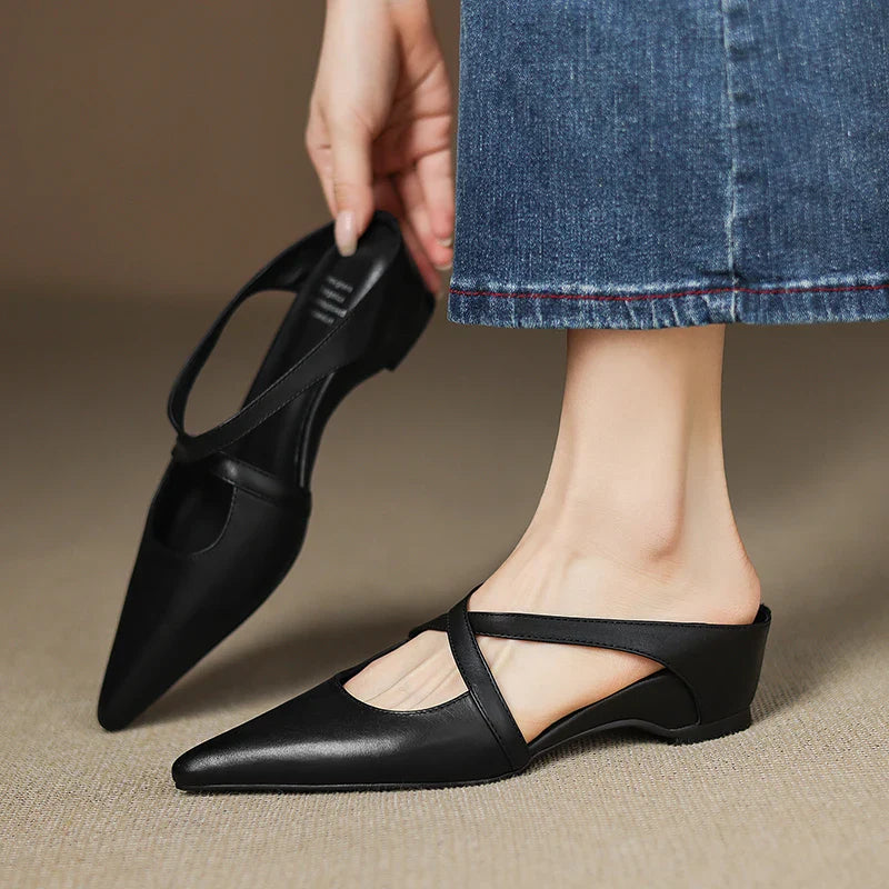 NORTHLINE STUDIO | CROSS-STRAP POINTED MULES