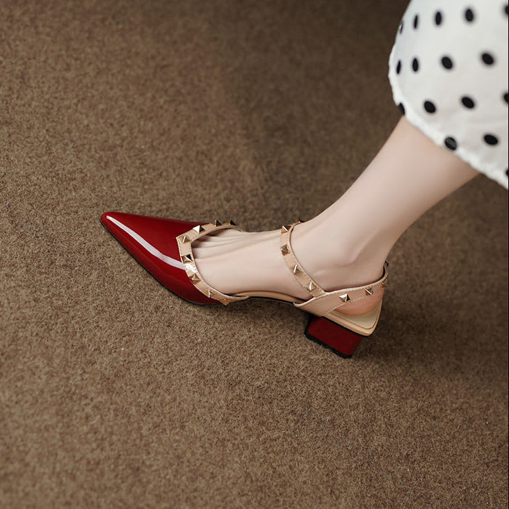 NORTHLINE STUDIO | STUDDED STRAP BLOCK HEELS