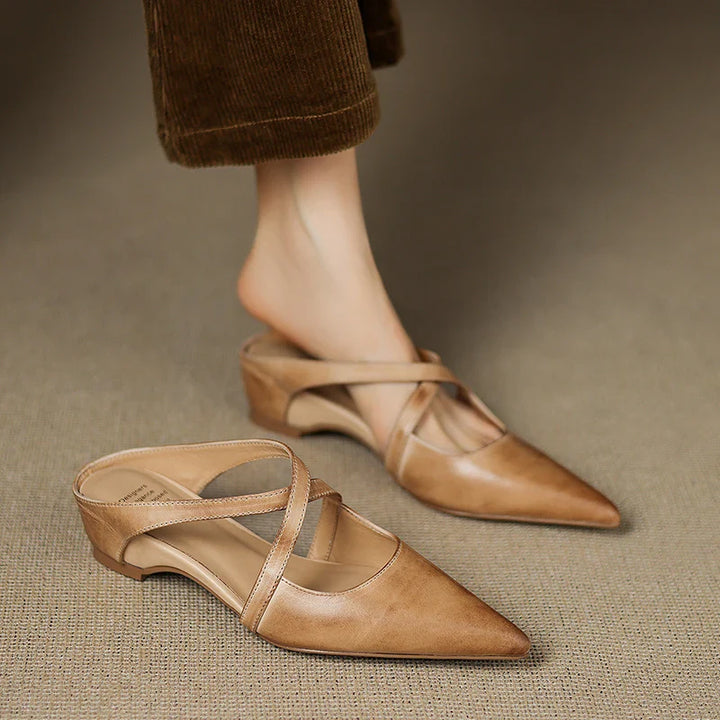NORTHLINE STUDIO | CROSS-STRAP POINTED MULES
