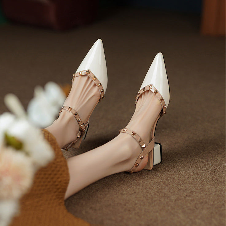 NORTHLINE STUDIO | STUDDED STRAP BLOCK HEELS