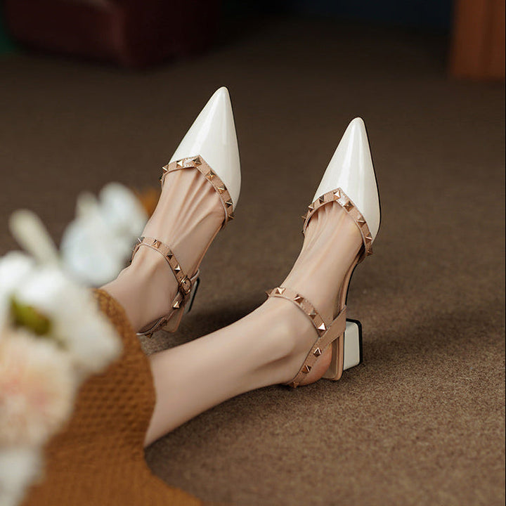 NORTHLINE STUDIO | STUDDED STRAP BLOCK HEELS