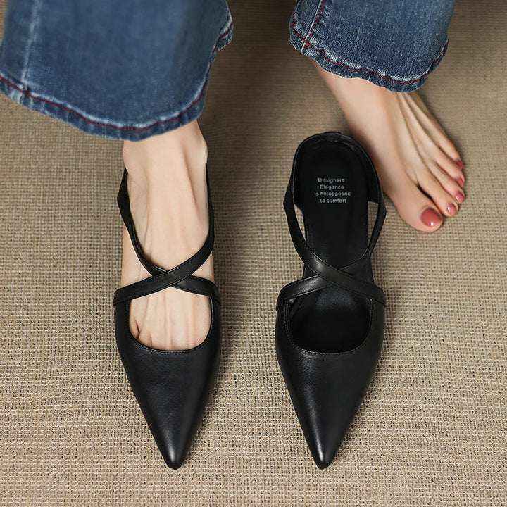 NORTHLINE STUDIO | CROSS-STRAP POINTED MULES