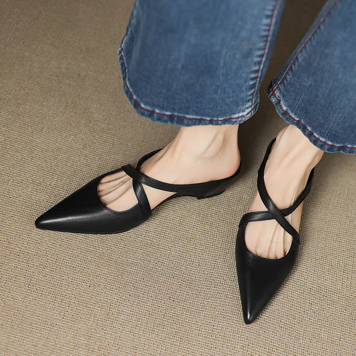 NORTHLINE STUDIO | CROSS-STRAP POINTED MULES