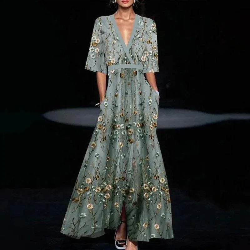 Vivian | Elegant Floral Maxi Dress
