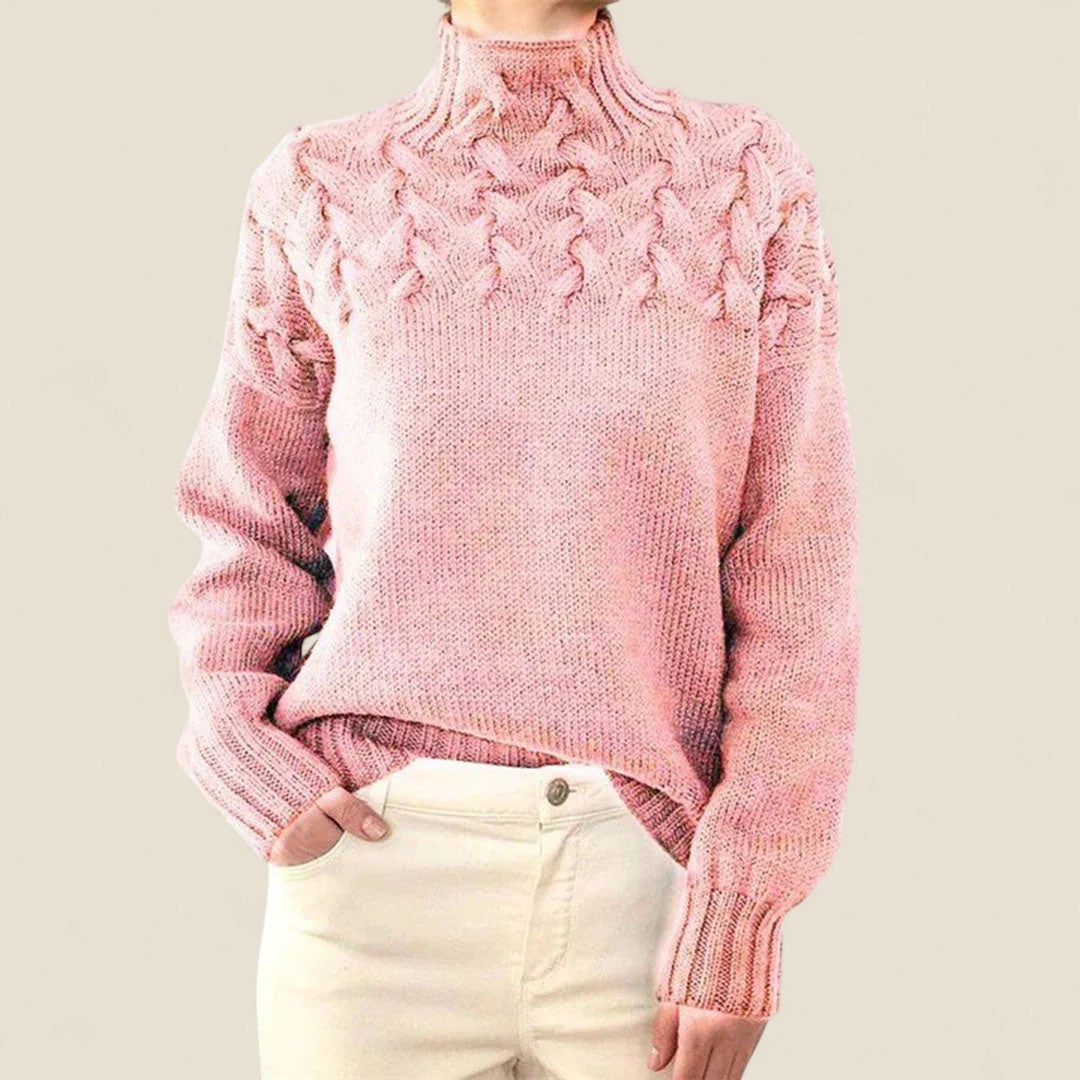 Juno | Blush Cable Knit Sweater