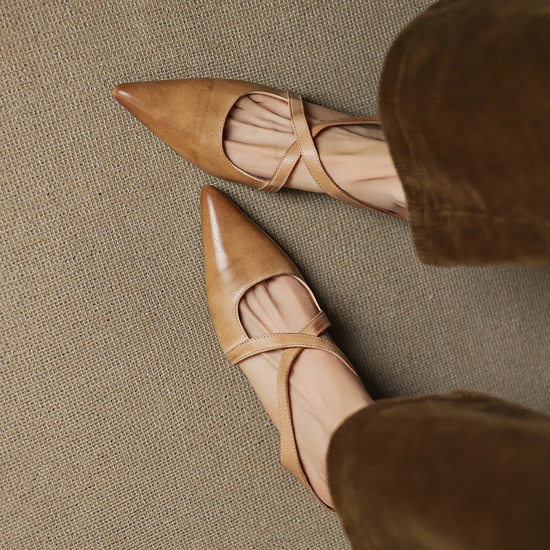 NORTHLINE STUDIO | CROSS-STRAP POINTED MULES
