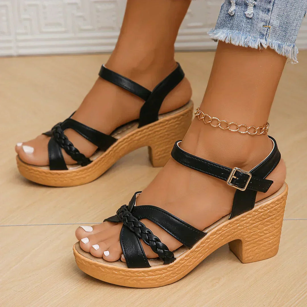 NORTHLINE STUDIO | BRAIDED STRAP PLATFORM SANDALS