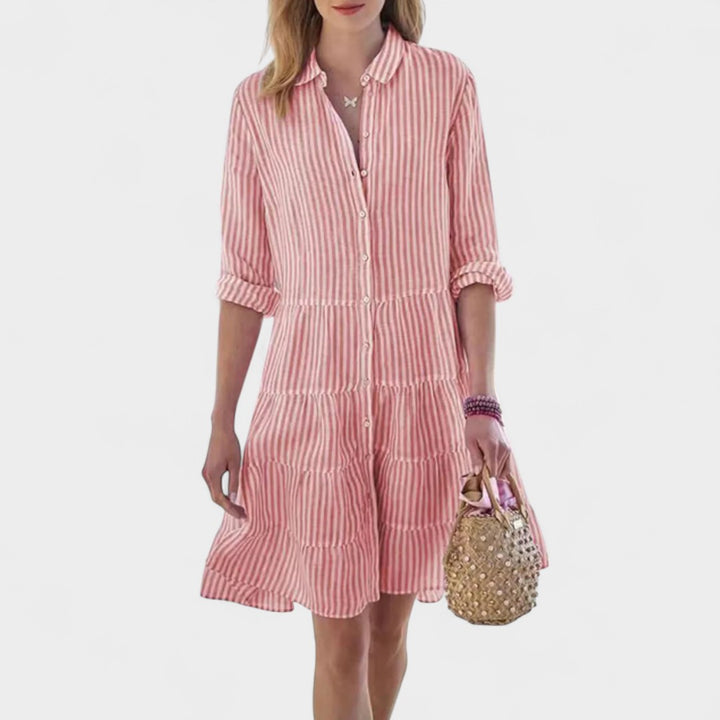 CAROLINE | EASY BUTTON TIERED DRESS