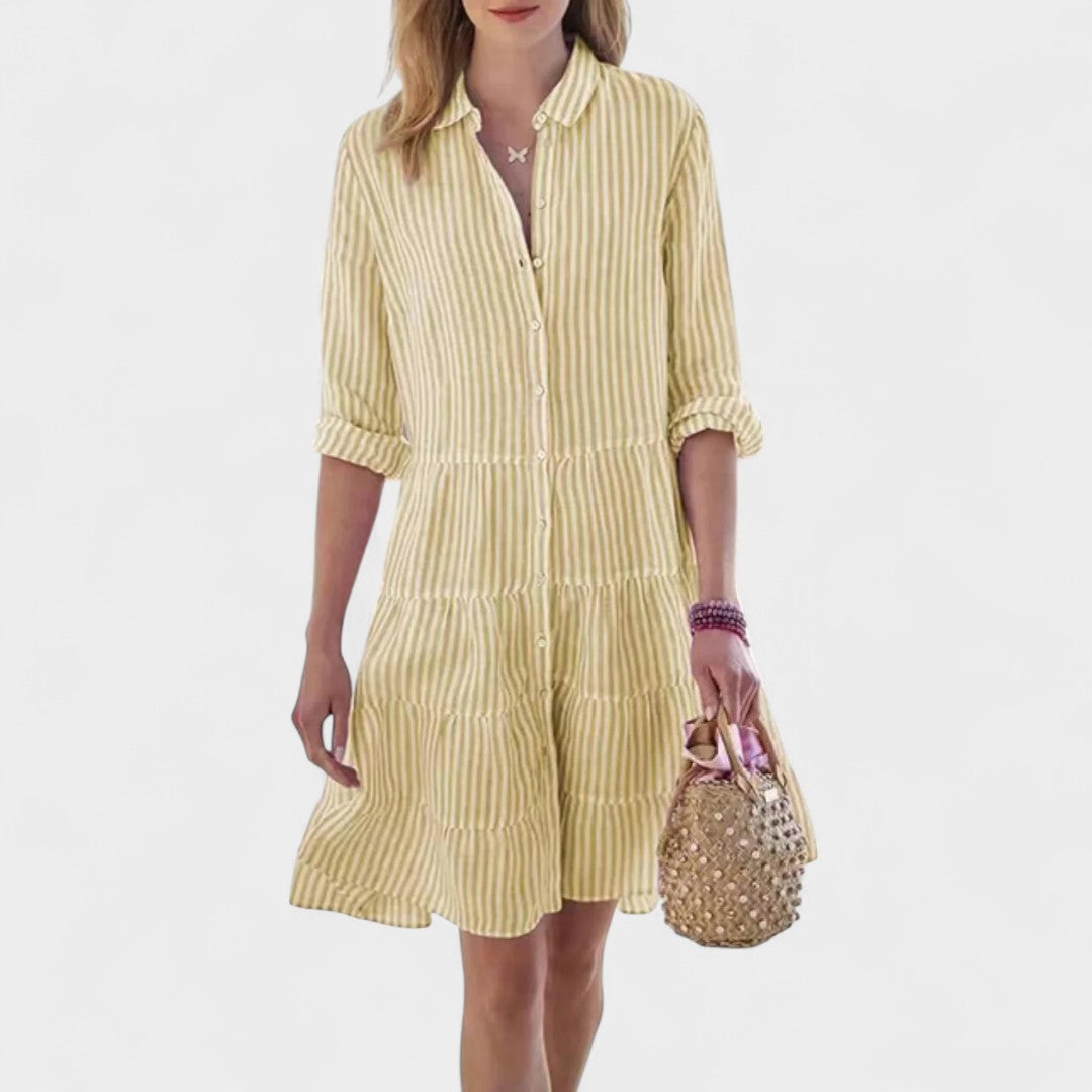 CAROLINE | EASY BUTTON TIERED DRESS