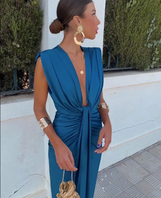 RAQUEL | MODERN DRAPE MIDI DRESS