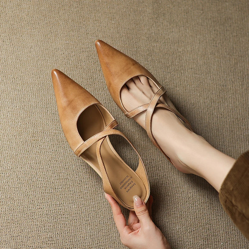 NORTHLINE STUDIO | CROSS-STRAP POINTED MULES