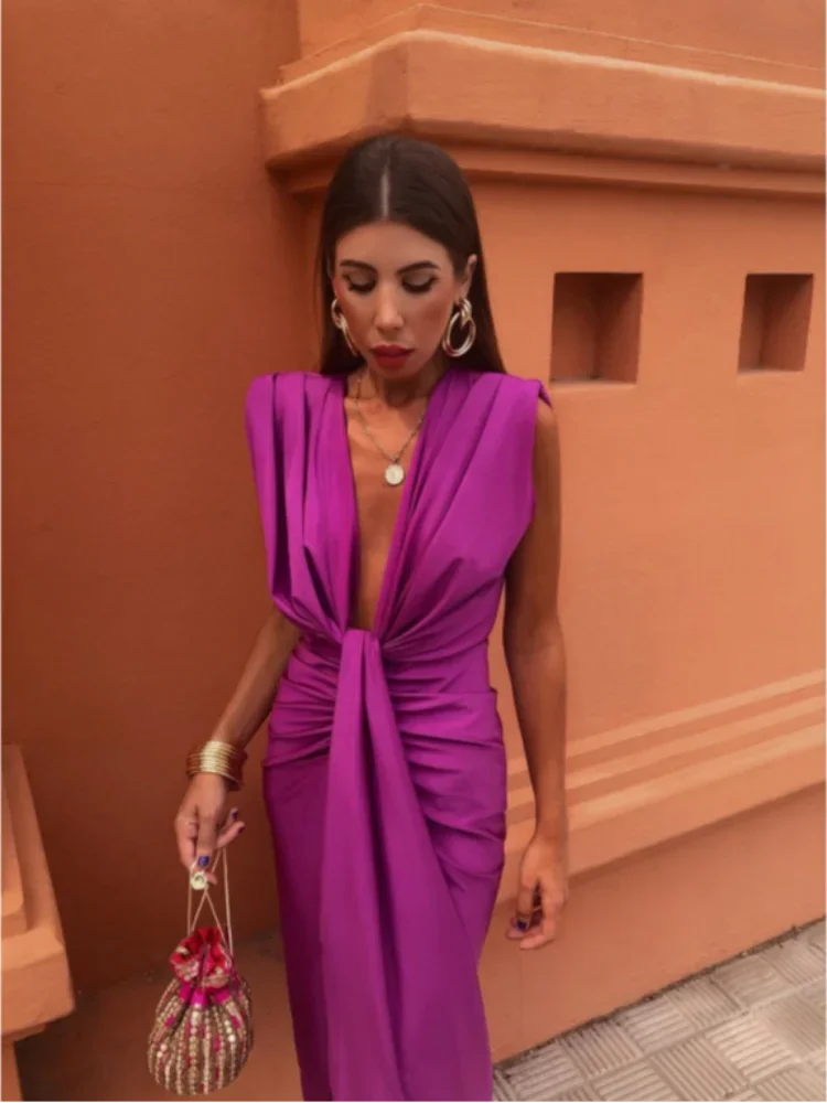 RAQUEL | MODERN DRAPE MIDI DRESS