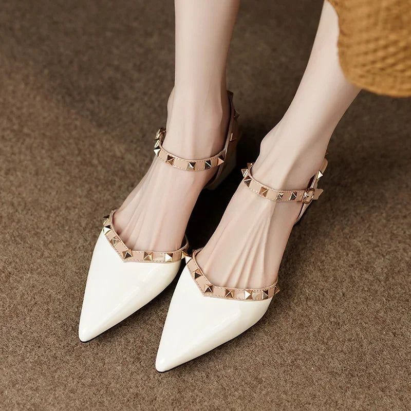 NORTHLINE STUDIO | STUDDED STRAP BLOCK HEELS