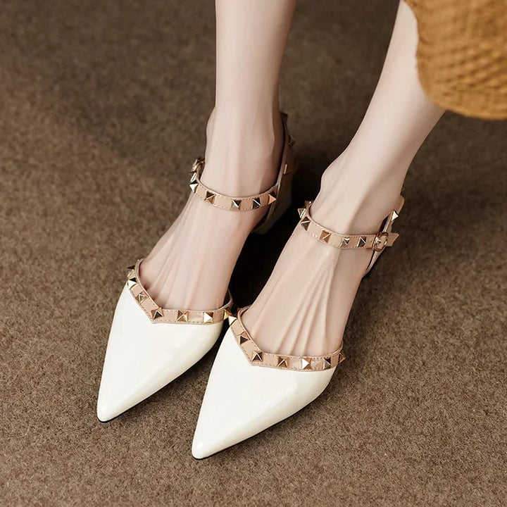 NORTHLINE STUDIO | STUDDED STRAP BLOCK HEELS