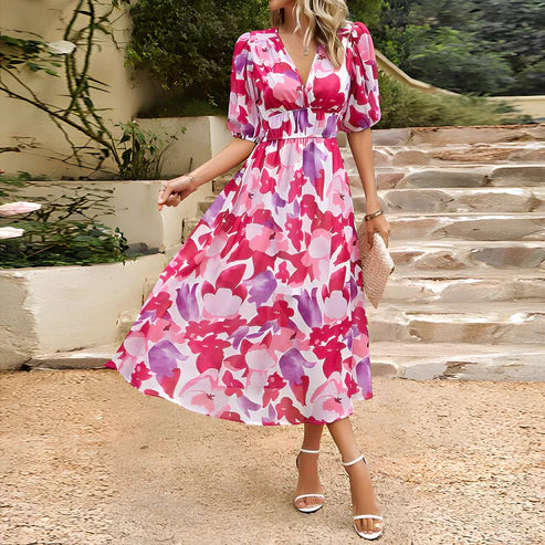 Eleanor | Floral Puff Sleeve Dress
