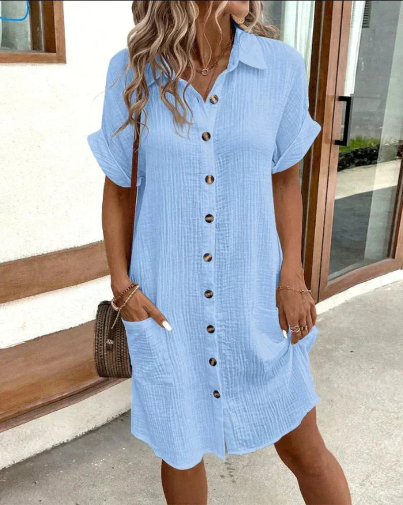 MEGAN | RELAXED BUTTON-UP SHIRT DRESS