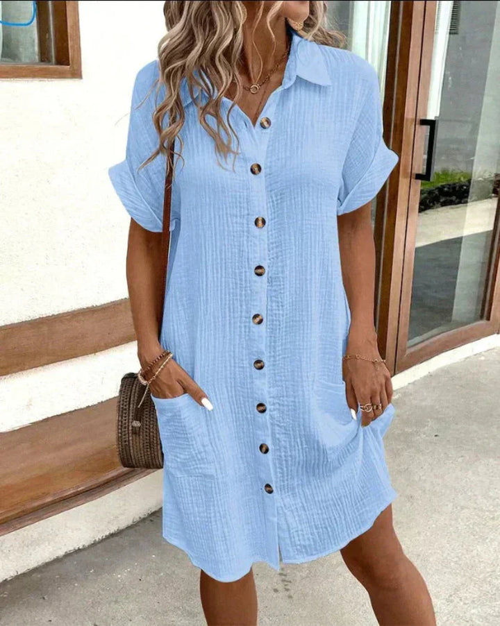 MEGAN | RELAXED BUTTON-UP SHIRT DRESS