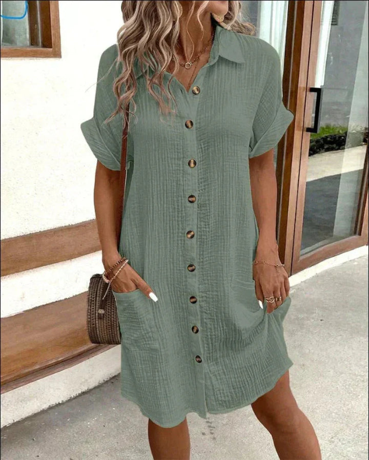 MEGAN | RELAXED BUTTON-UP SHIRT DRESS