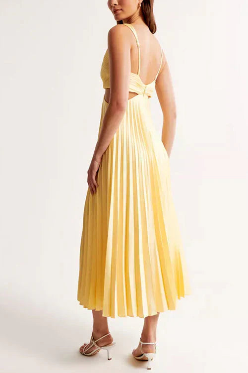 GISELLE | PLEATED CUTOUT DRESS