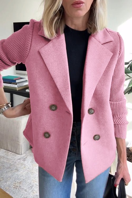 NORTHLINE STUDIO | Elegant Knit-Sleeve Blazer