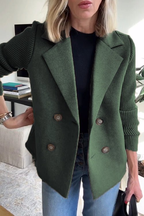 NORTHLINE STUDIO | Elegant Knit-Sleeve Blazer