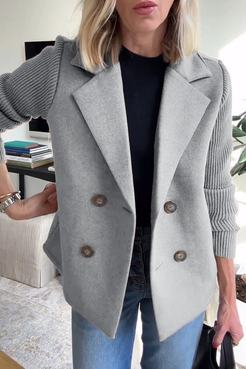 NORTHLINE STUDIO | Elegant Knit-Sleeve Blazer
