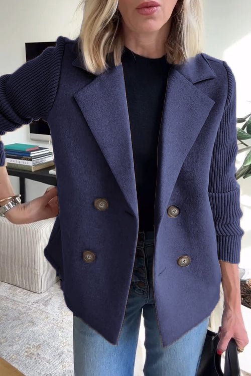 NORTHLINE STUDIO | Elegant Knit-Sleeve Blazer