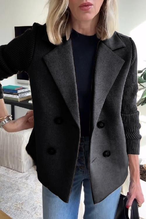 NORTHLINE STUDIO | Elegant Knit-Sleeve Blazer