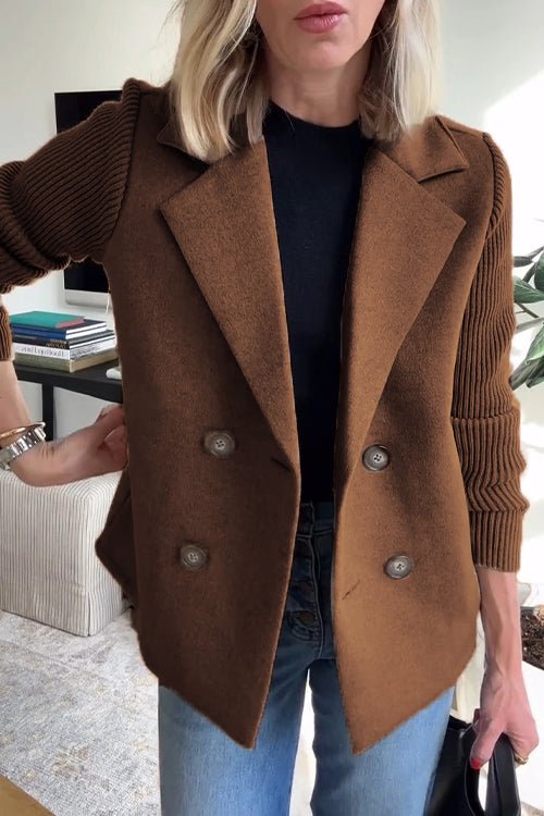 NORTHLINE STUDIO | Elegant Knit-Sleeve Blazer