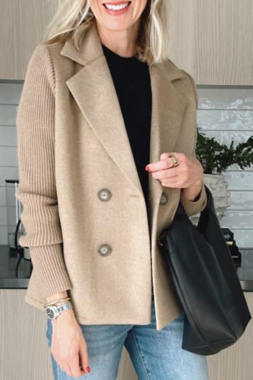 NORTHLINE STUDIO | Elegant Knit-Sleeve Blazer