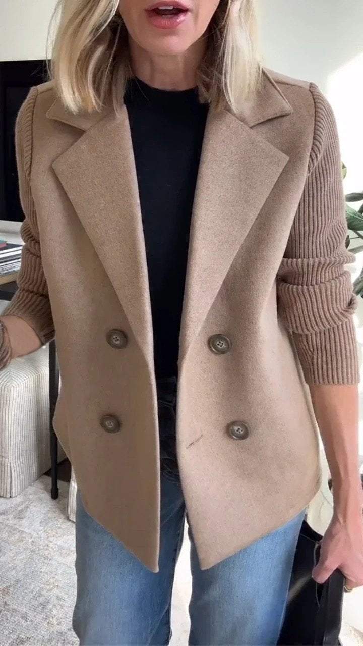 NORTHLINE STUDIO | Elegant Knit-Sleeve Blazer